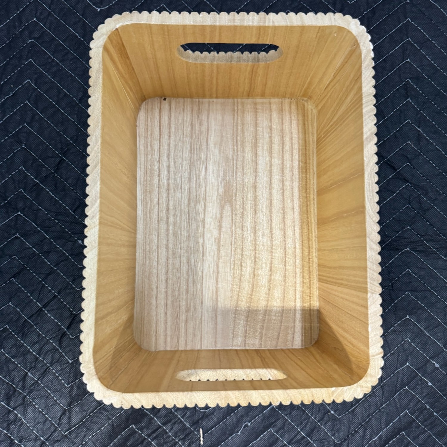  4 qty Horderly Wooden Ribbed Bins – Natural