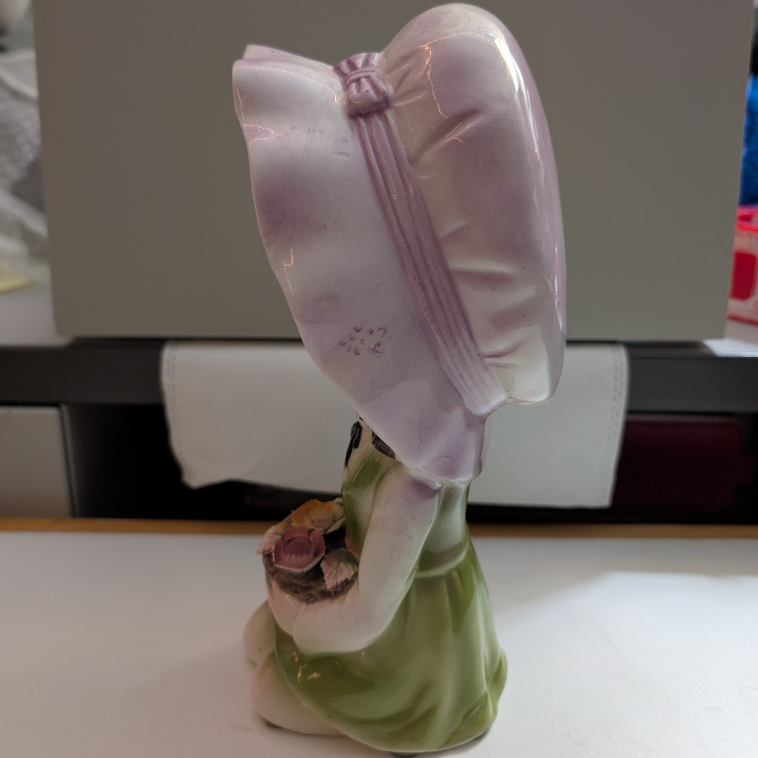 Vintage porcelain figurine - girl with flowers