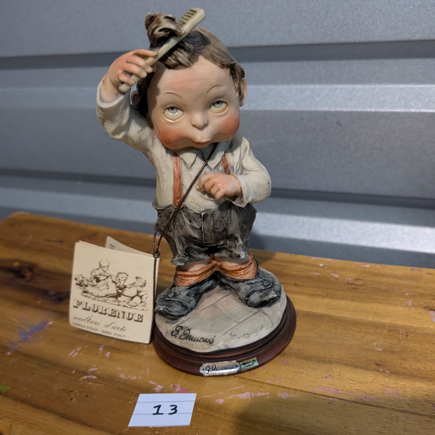 Gulliver’s World - Giuseppe Armani sculpture - Boy with Comb - Made in Italy
