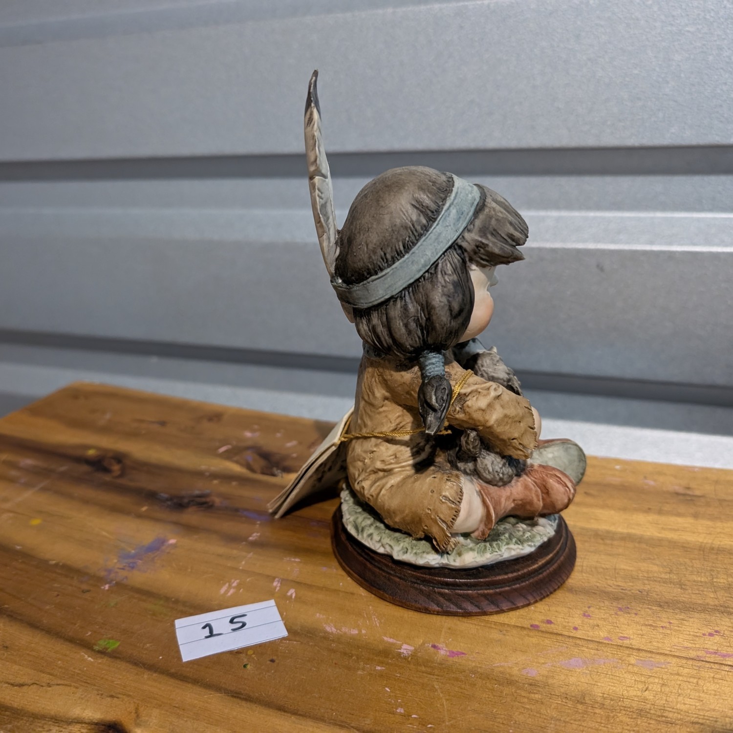 Gulliver’s World - Giuseppe Armani sculpture - Indian Girl with Puppy - Made in Italy