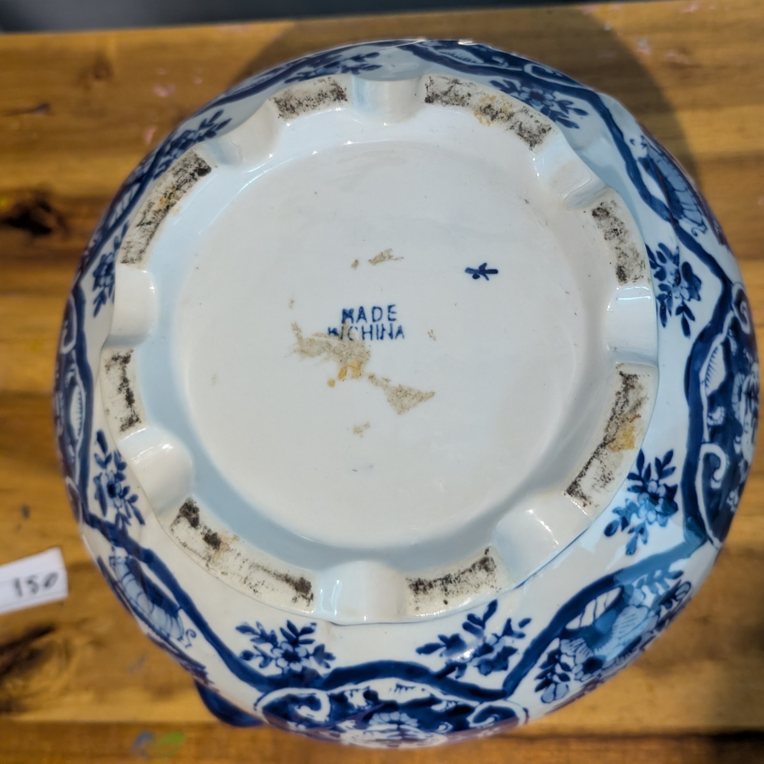 Chinese Vase with Handles - Blue and White with Flowers