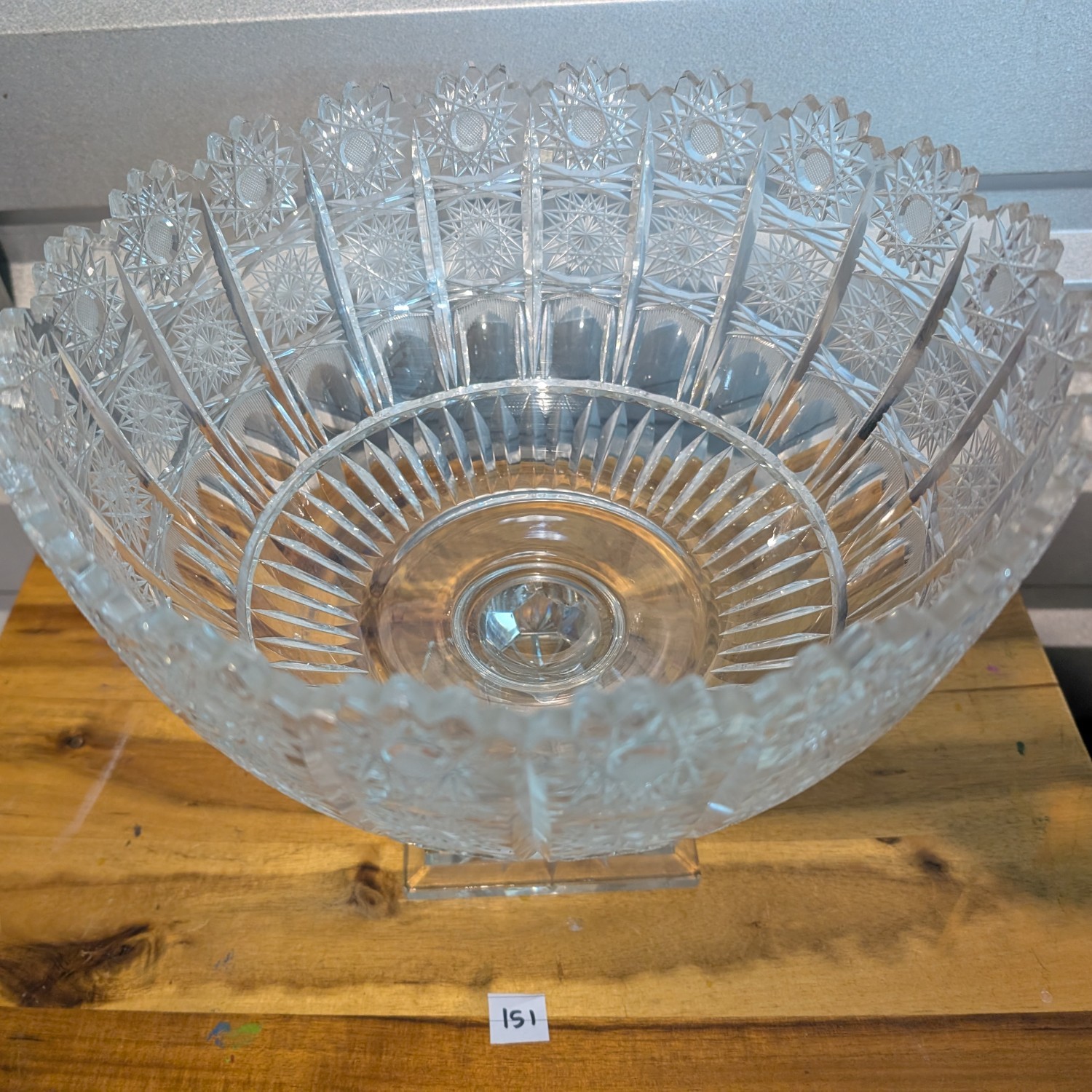 Queen Lace Bohemian Crystal Pedestal Punch Bowl