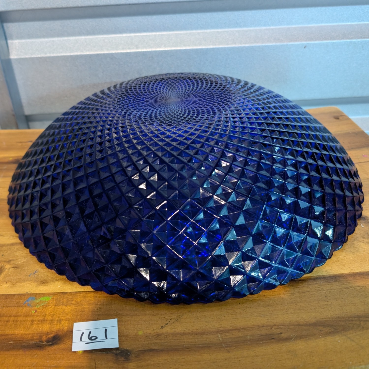 Vintage Wide Cobalt Blue Glass Bowl 