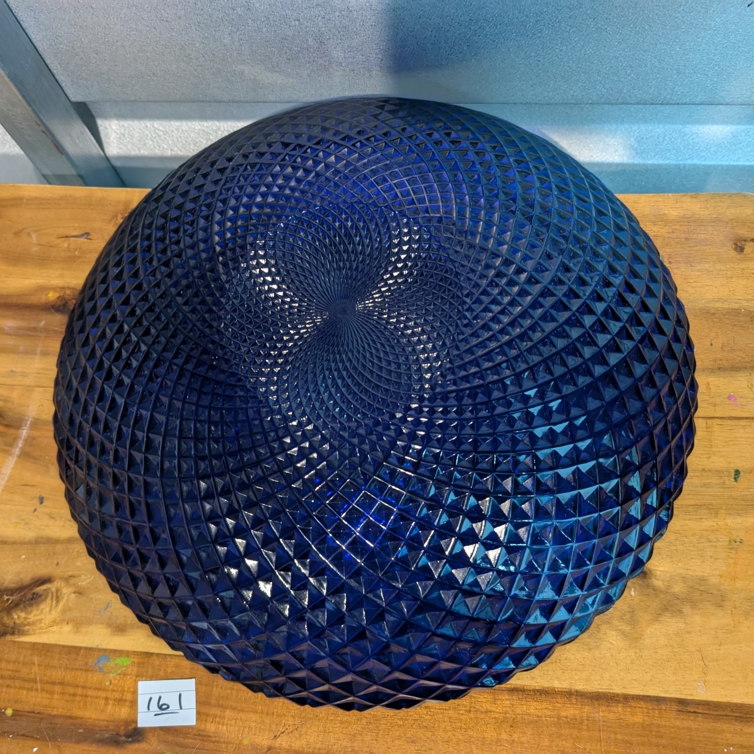 Vintage Wide Cobalt Blue Glass Bowl 