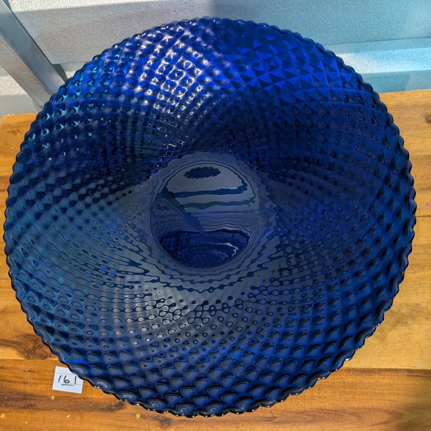 Vintage Wide Cobalt Blue Glass Bowl 