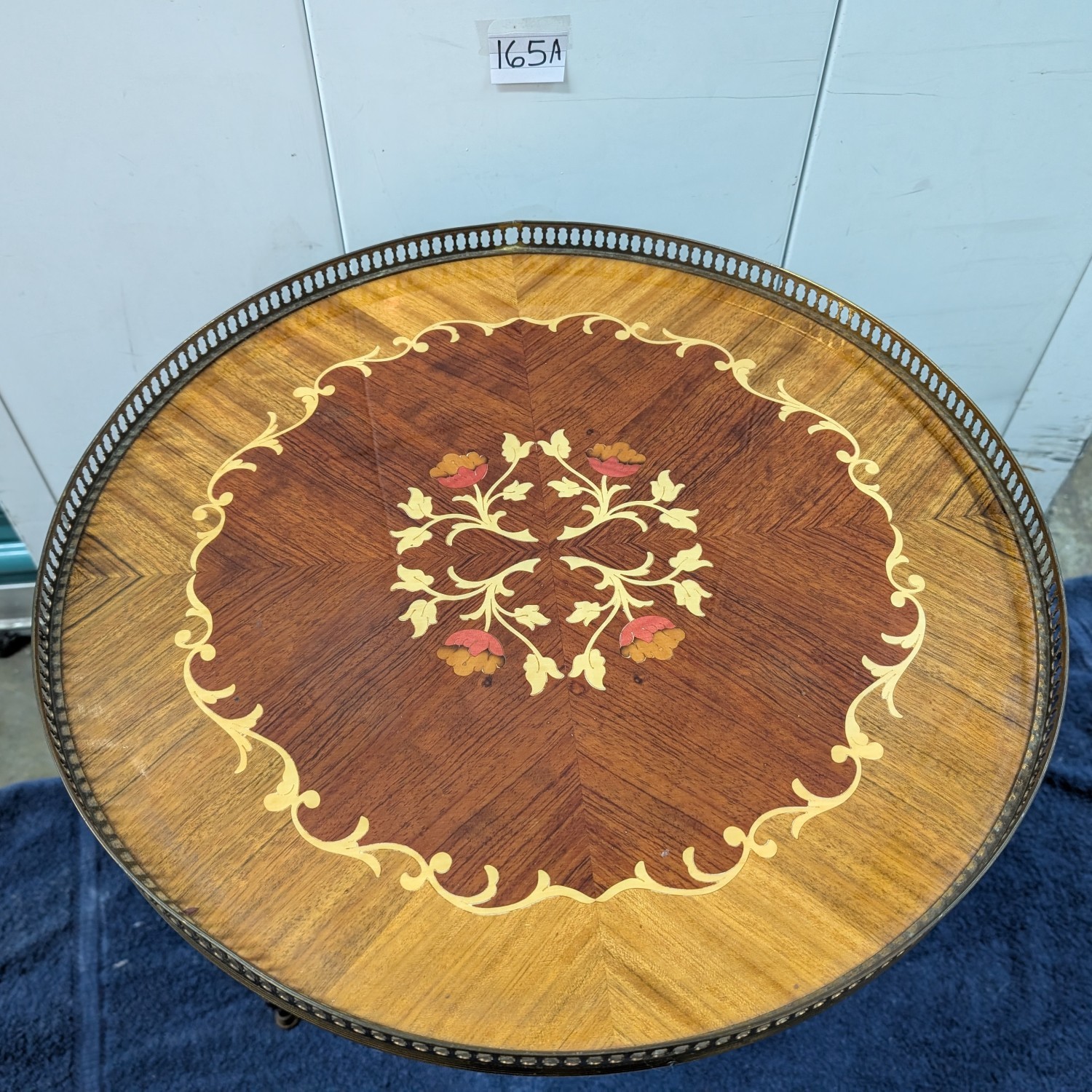 3-piece round antique ornate wood tables