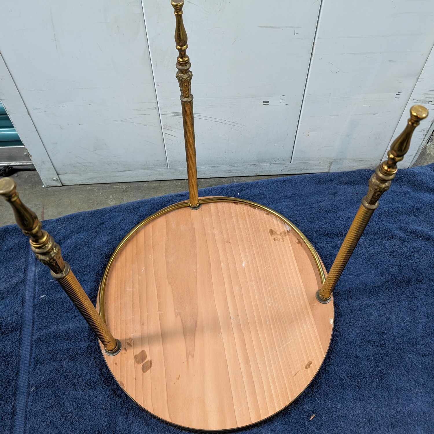 3-piece round antique ornate wood tables