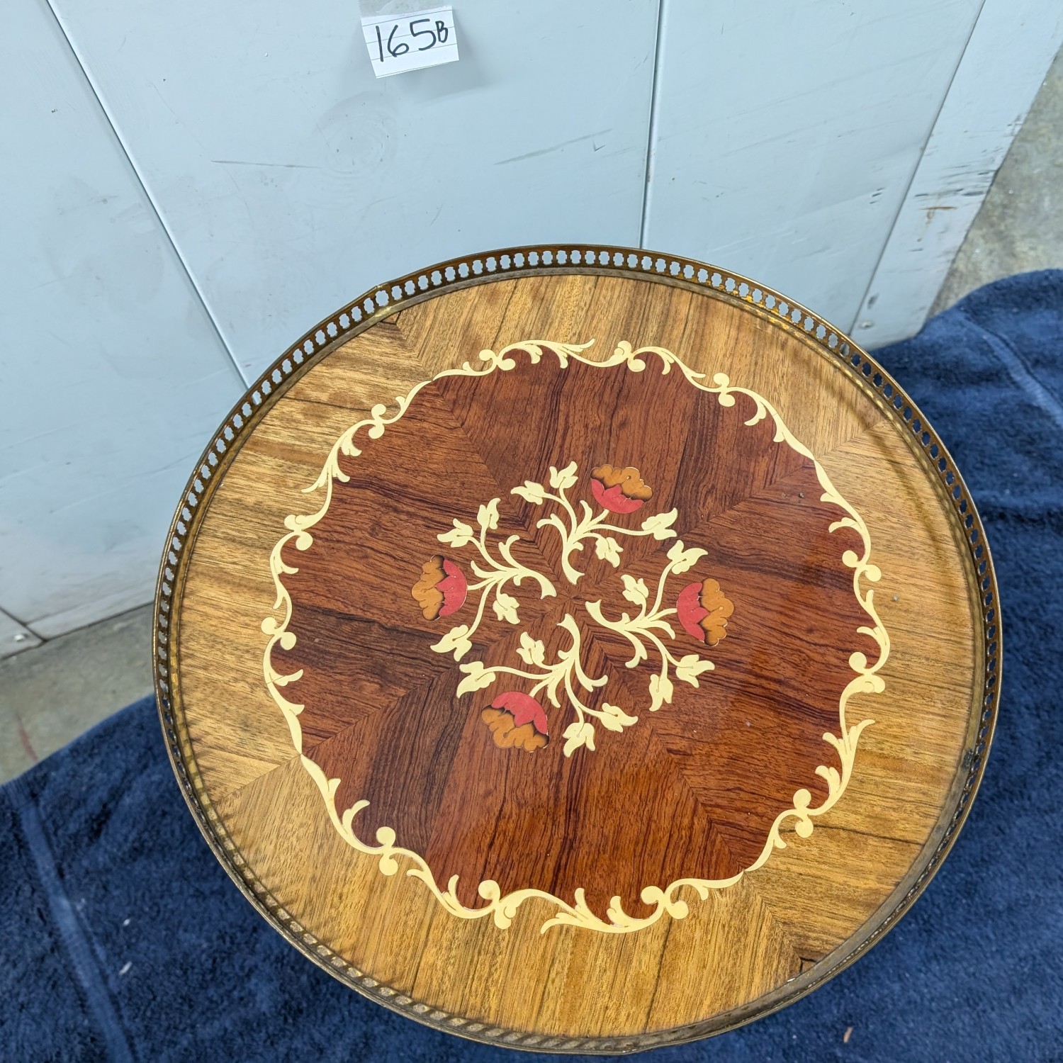 3-piece round antique ornate wood tables