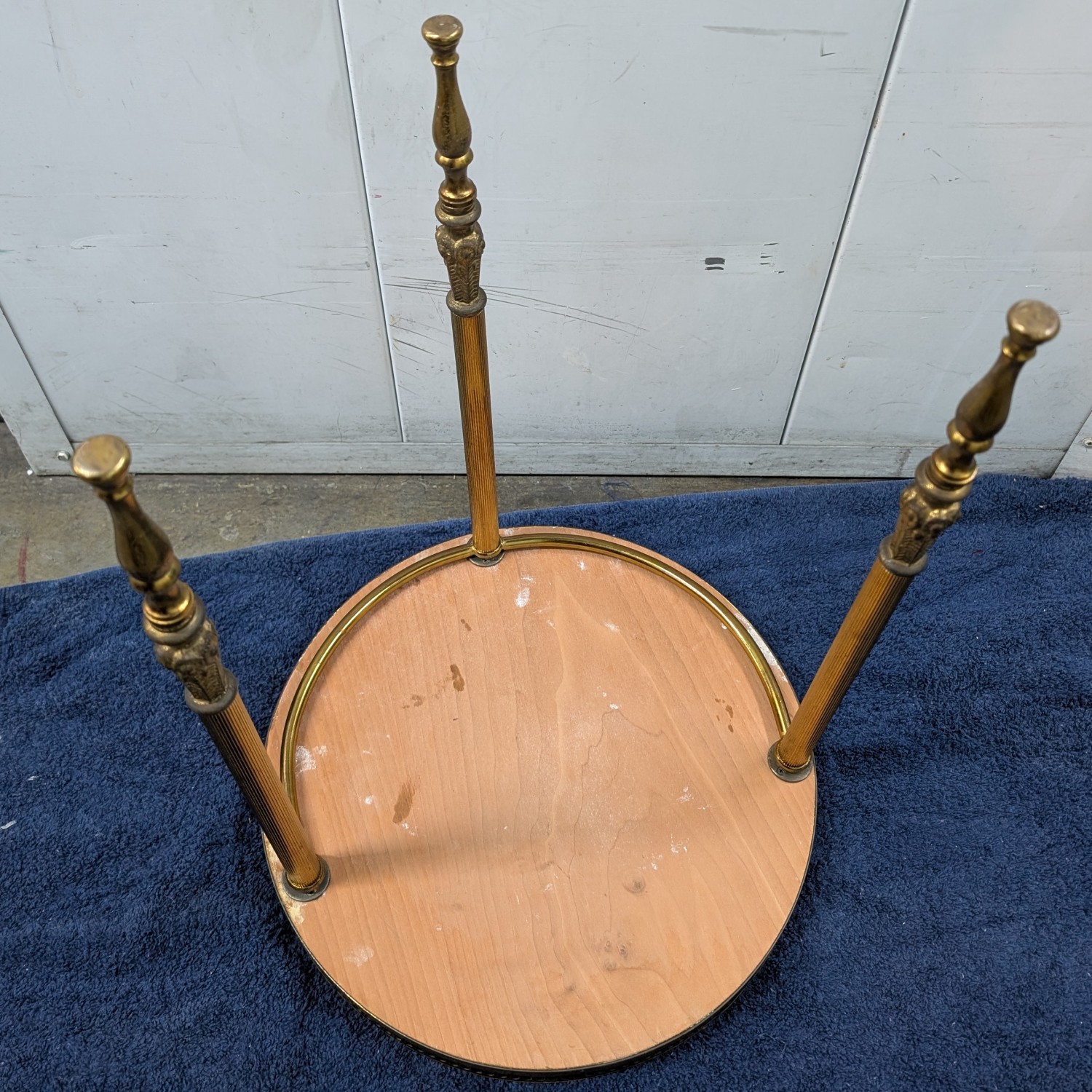 3-piece round antique ornate wood tables