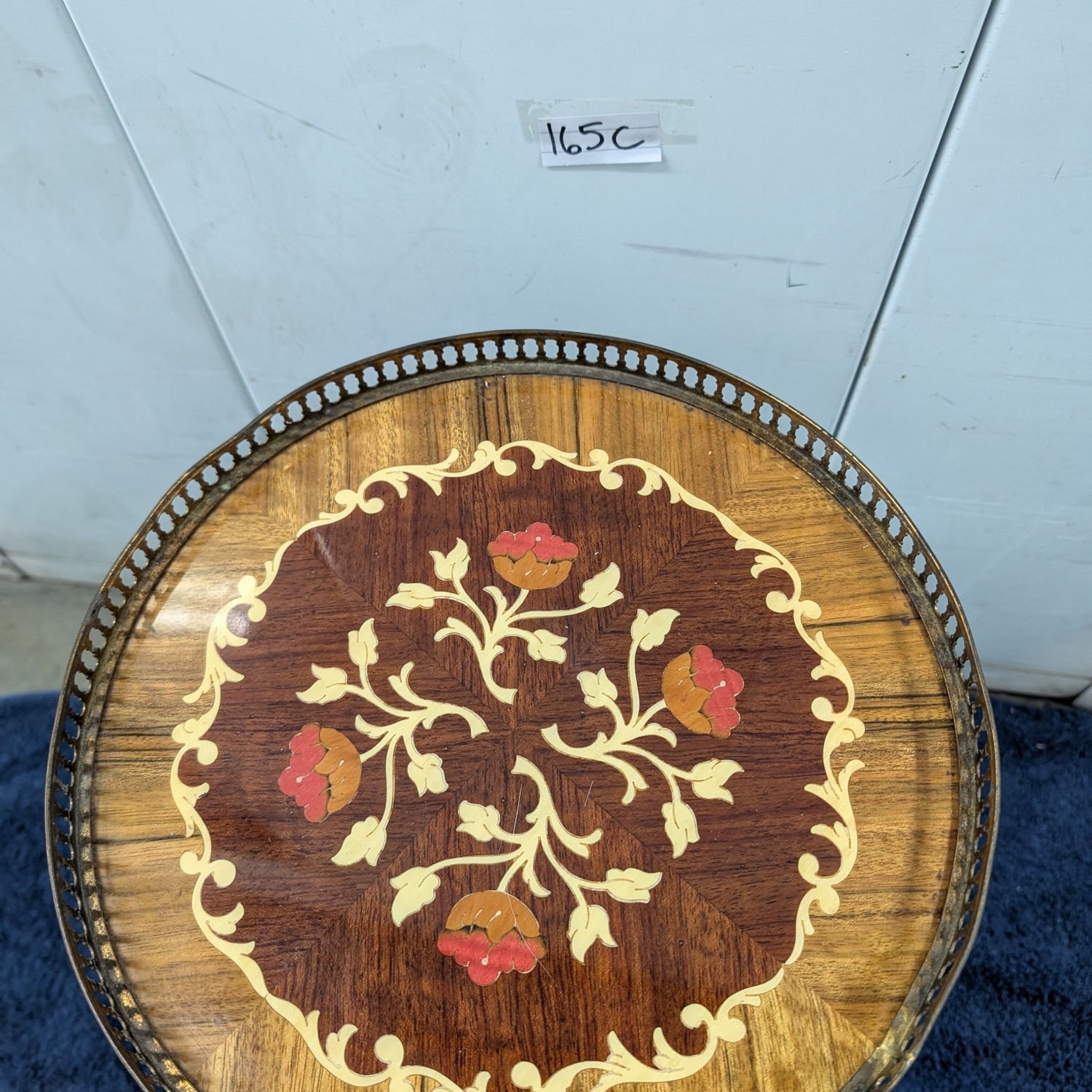 3-piece round antique ornate wood tables