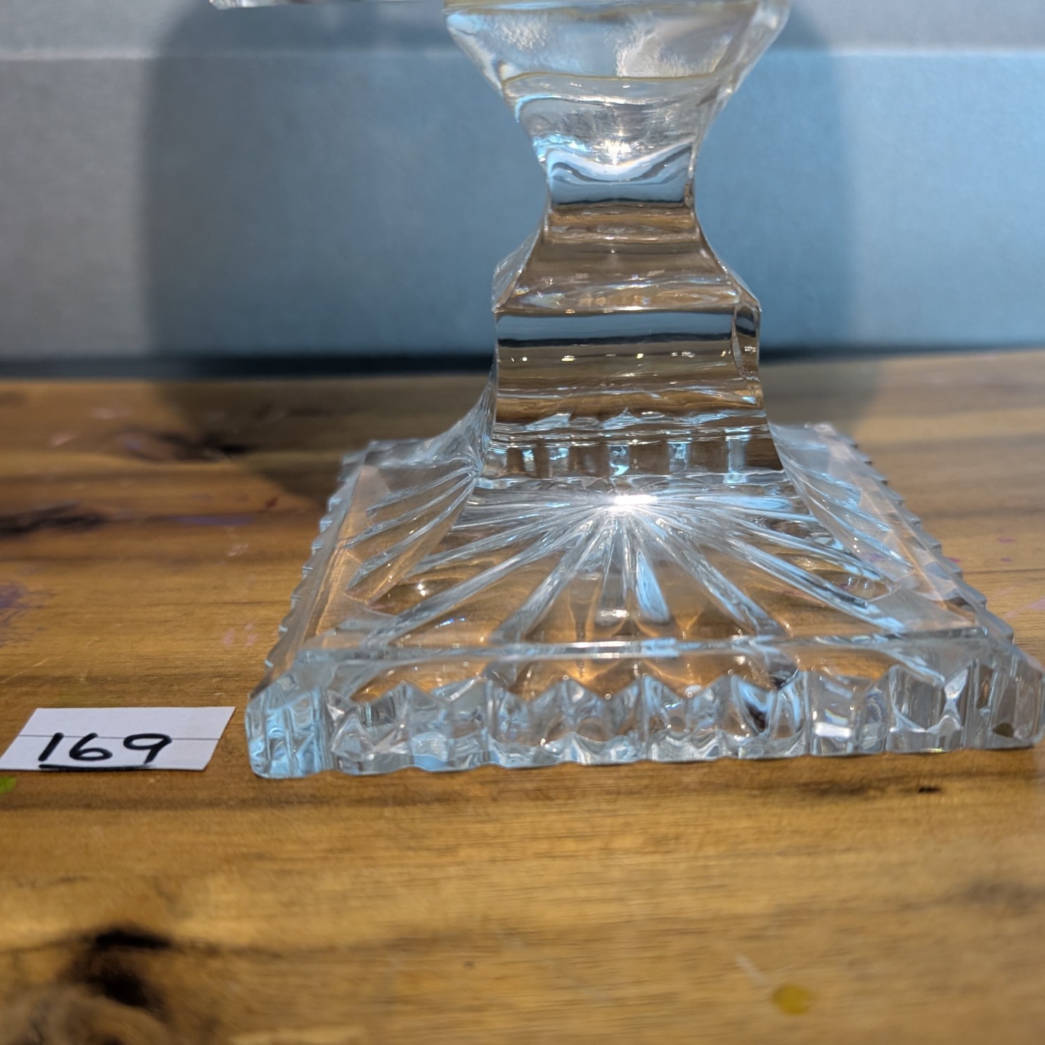 Vintage Queens Lace Cut Crystal Pedestal Oval Shaped Vase