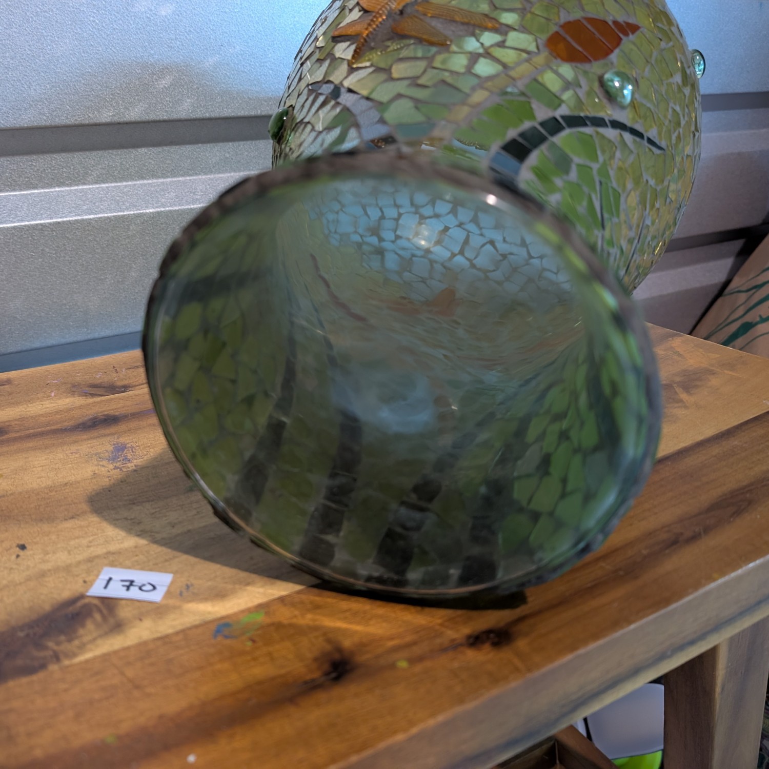 Vintage Mosaic Glass Dragonfly Vase