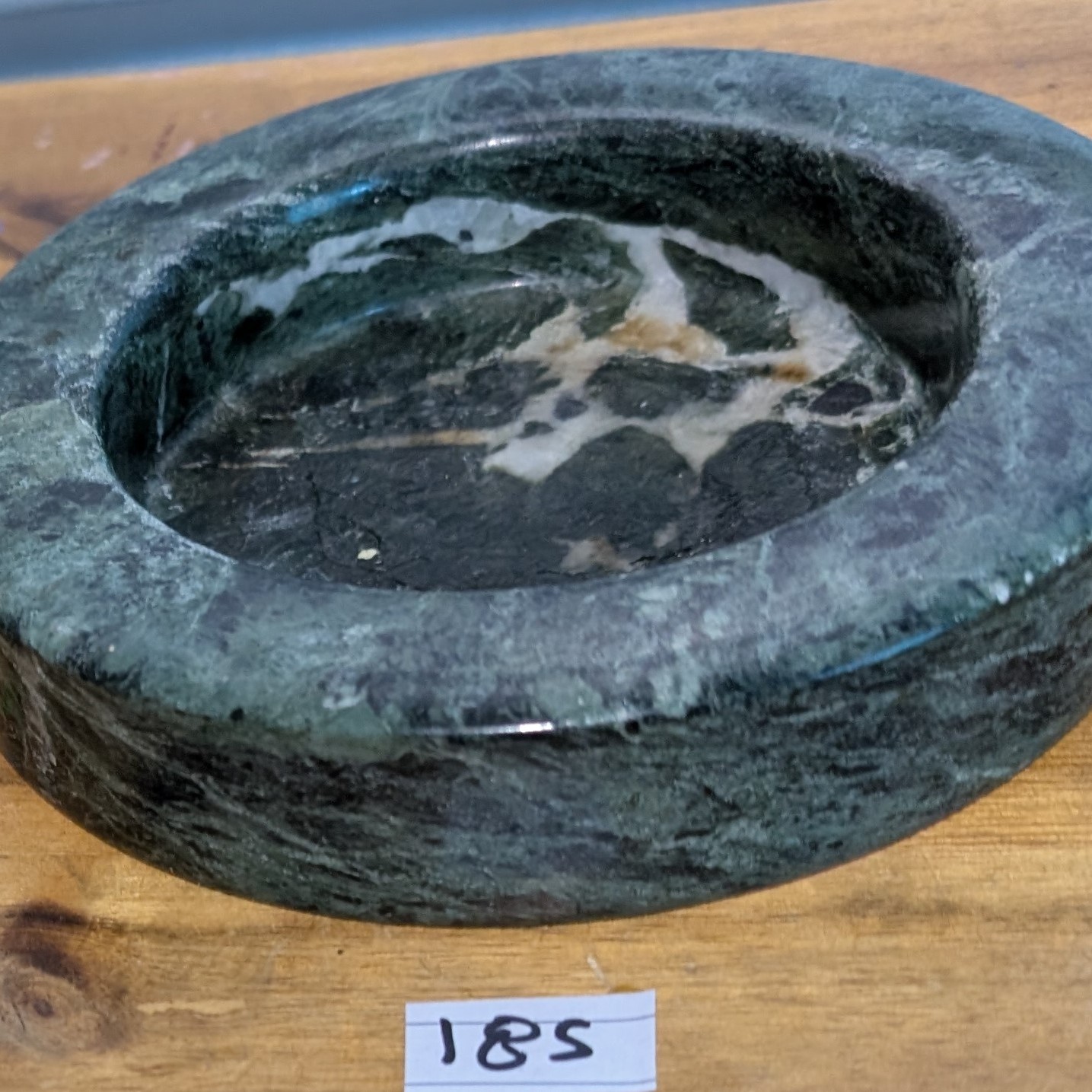 Vintage Marble Green Cigarette Ashtray 6” Diameter