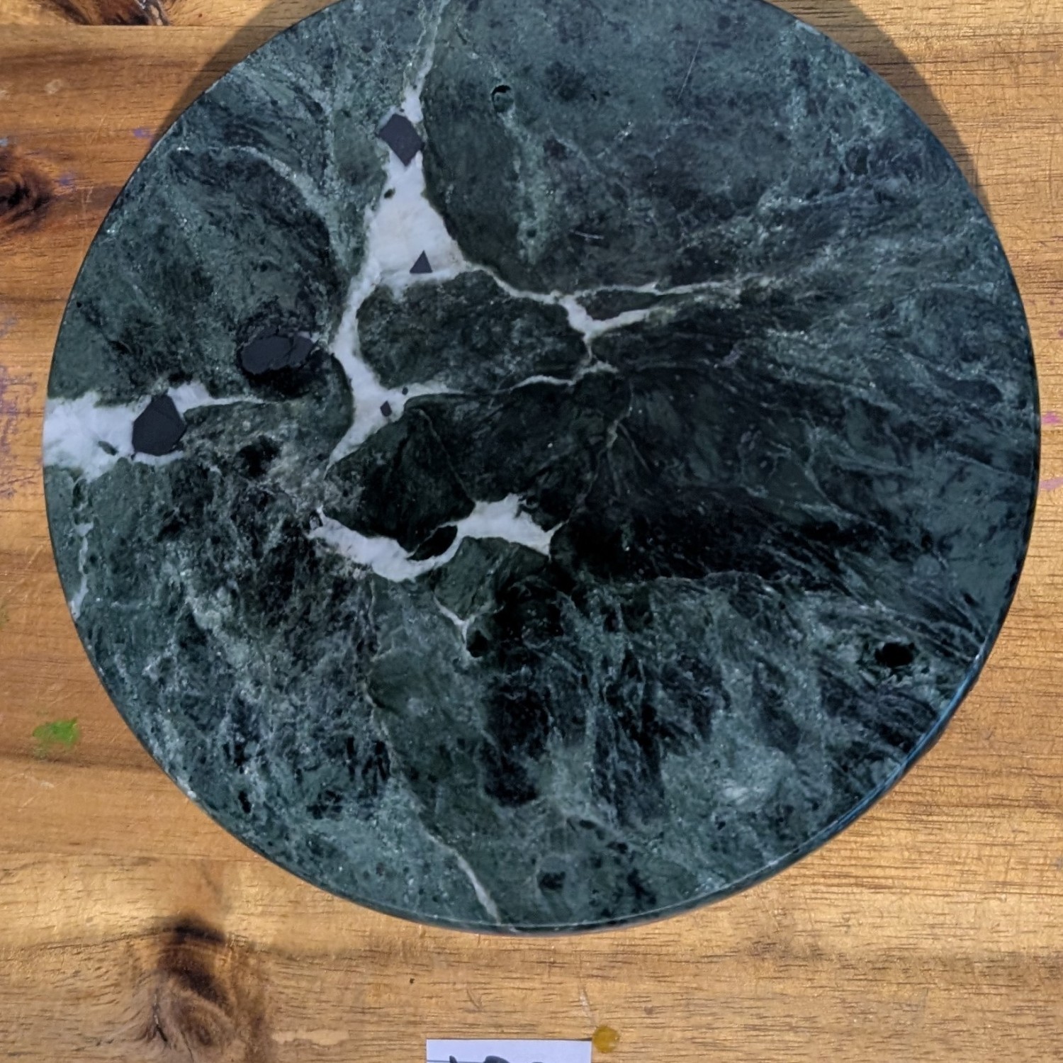 Vintage Marble Green Cigarette Ashtray 6” Diameter
