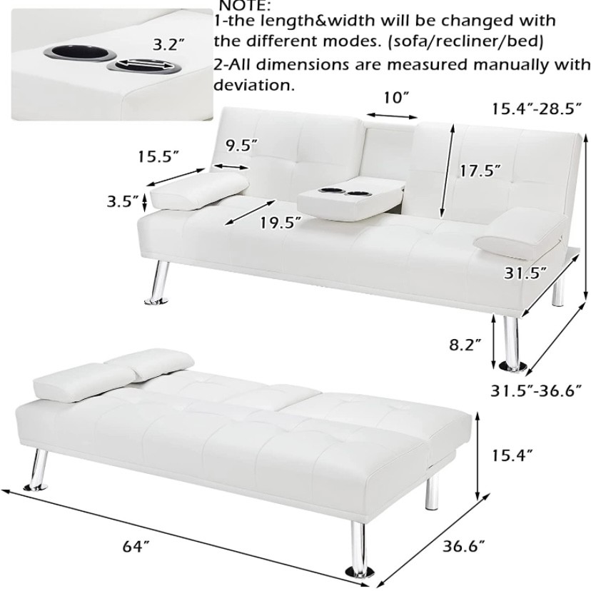 (Like New) Wrapped Futon w/ cupholders