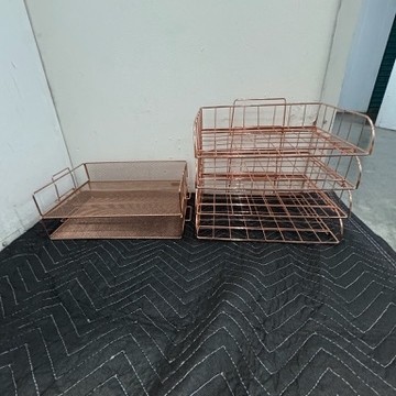 Office Almighty Rose gold desk organizer accessories set