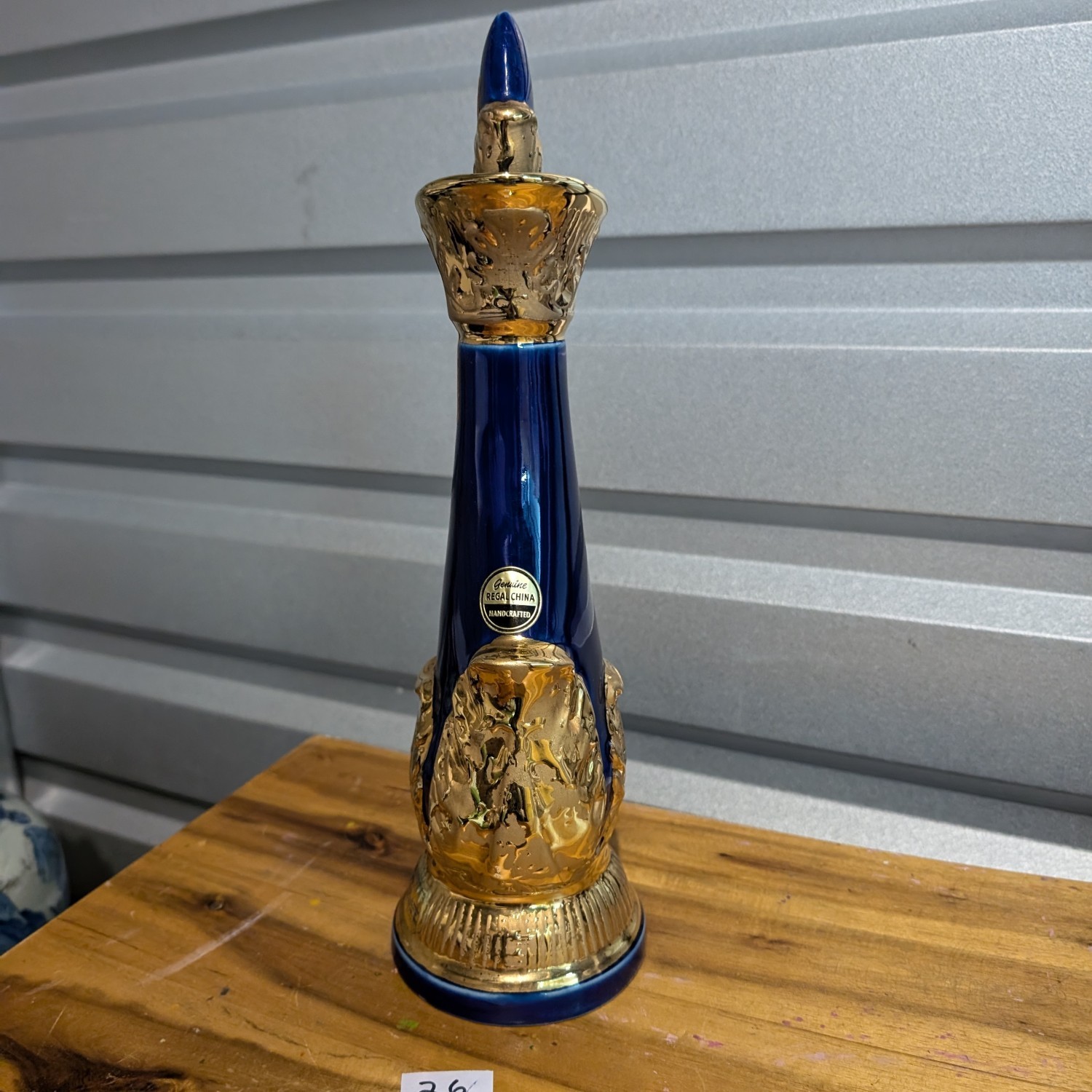 Vintage Jim (James B) Beam Cobalt Regal China Decanter 1966