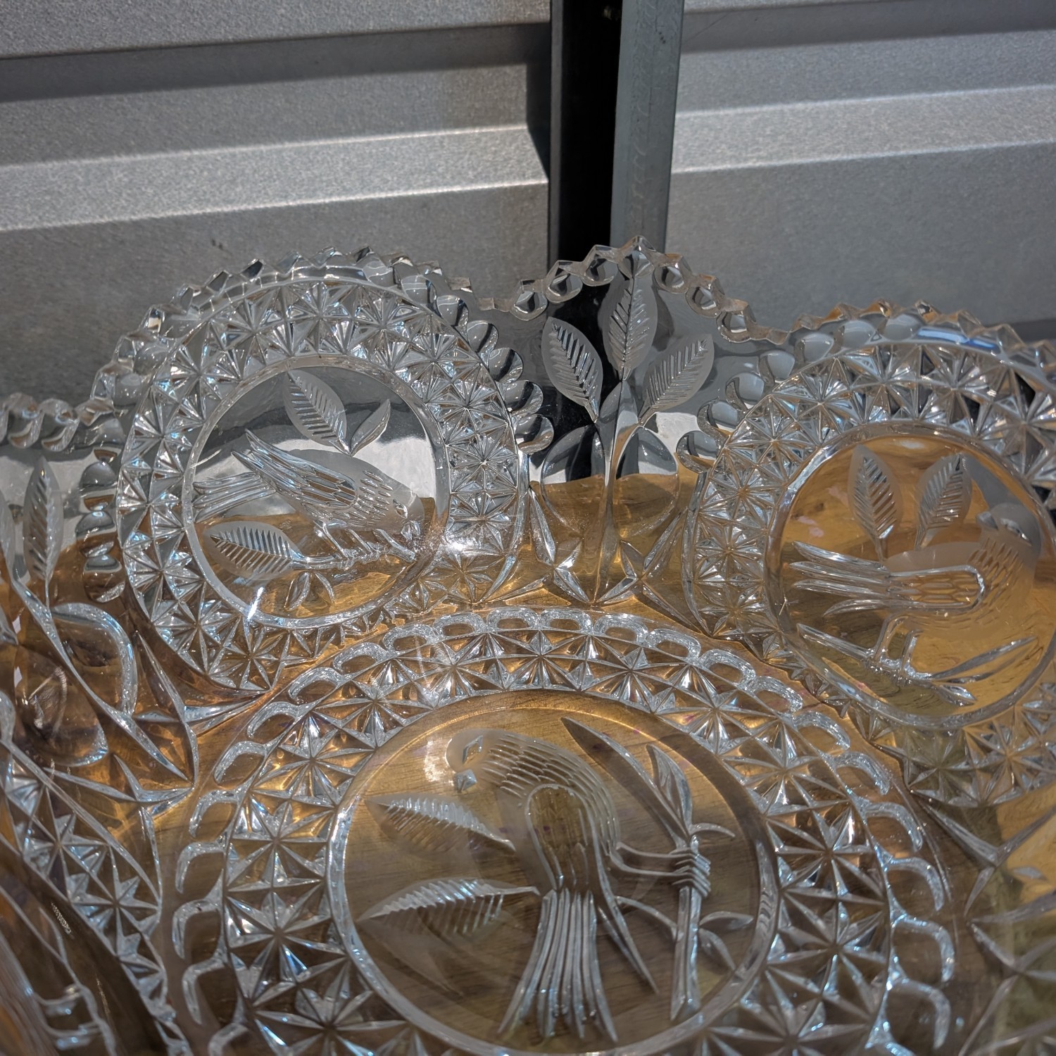 Vintage Hofbauer “Byrdes” Collection Crystal Bowl Germany - 10 1/2”