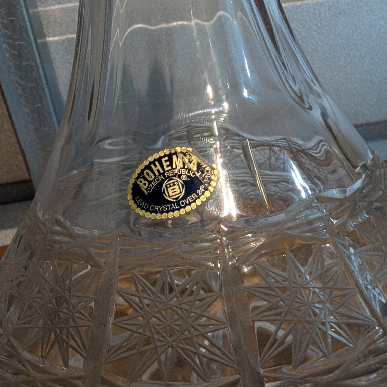 Vintage Bohemia Czech Republic Lead Crystal Decanter 