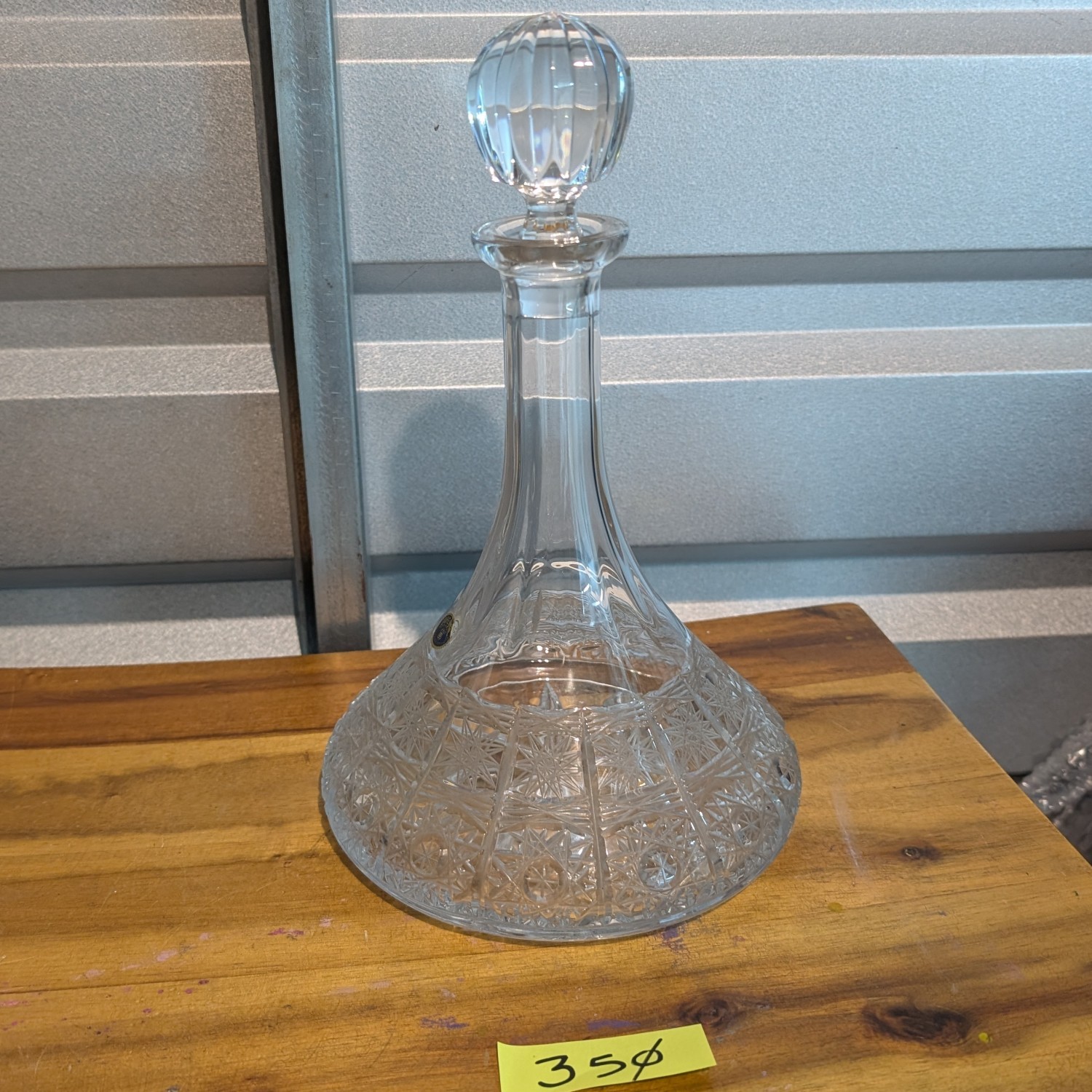 Vintage Bohemia Czech Republic Lead Crystal Decanter 