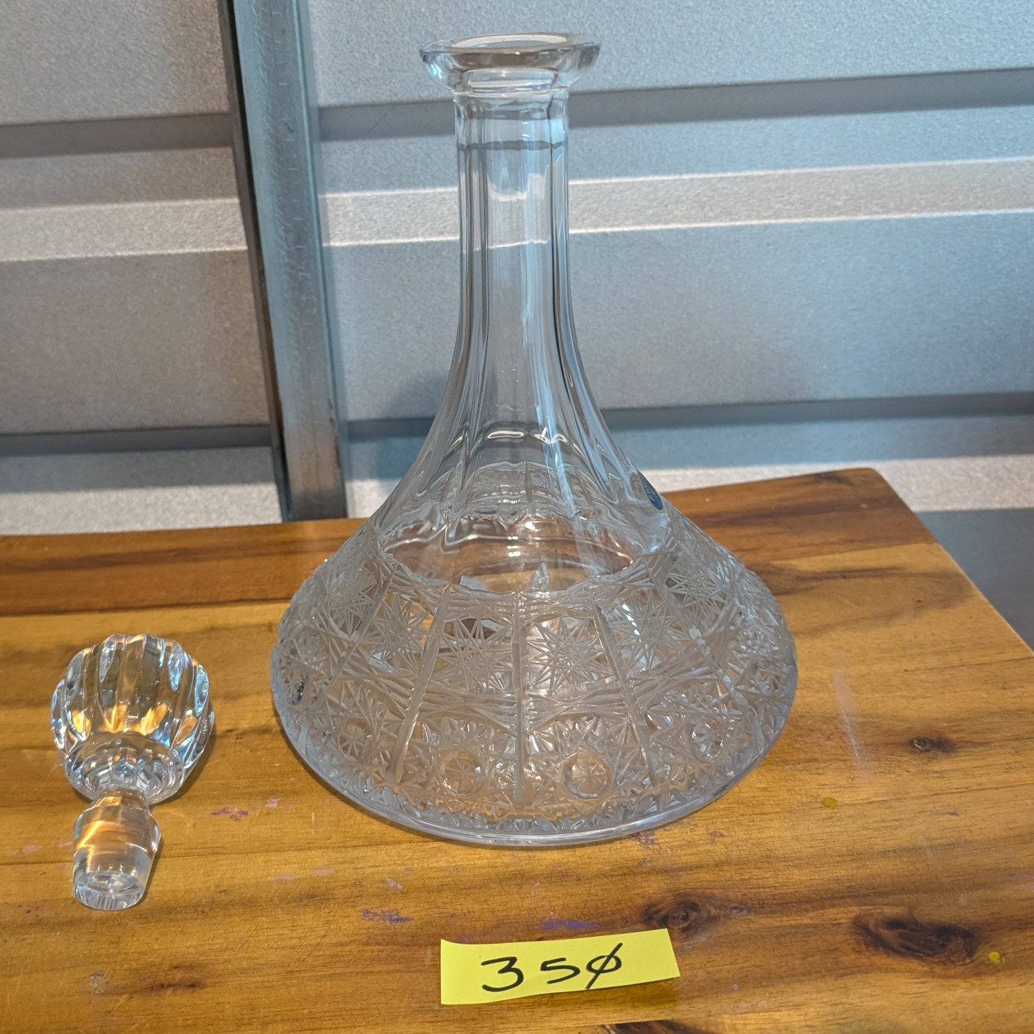 Vintage Bohemia Czech Republic Lead Crystal Decanter 