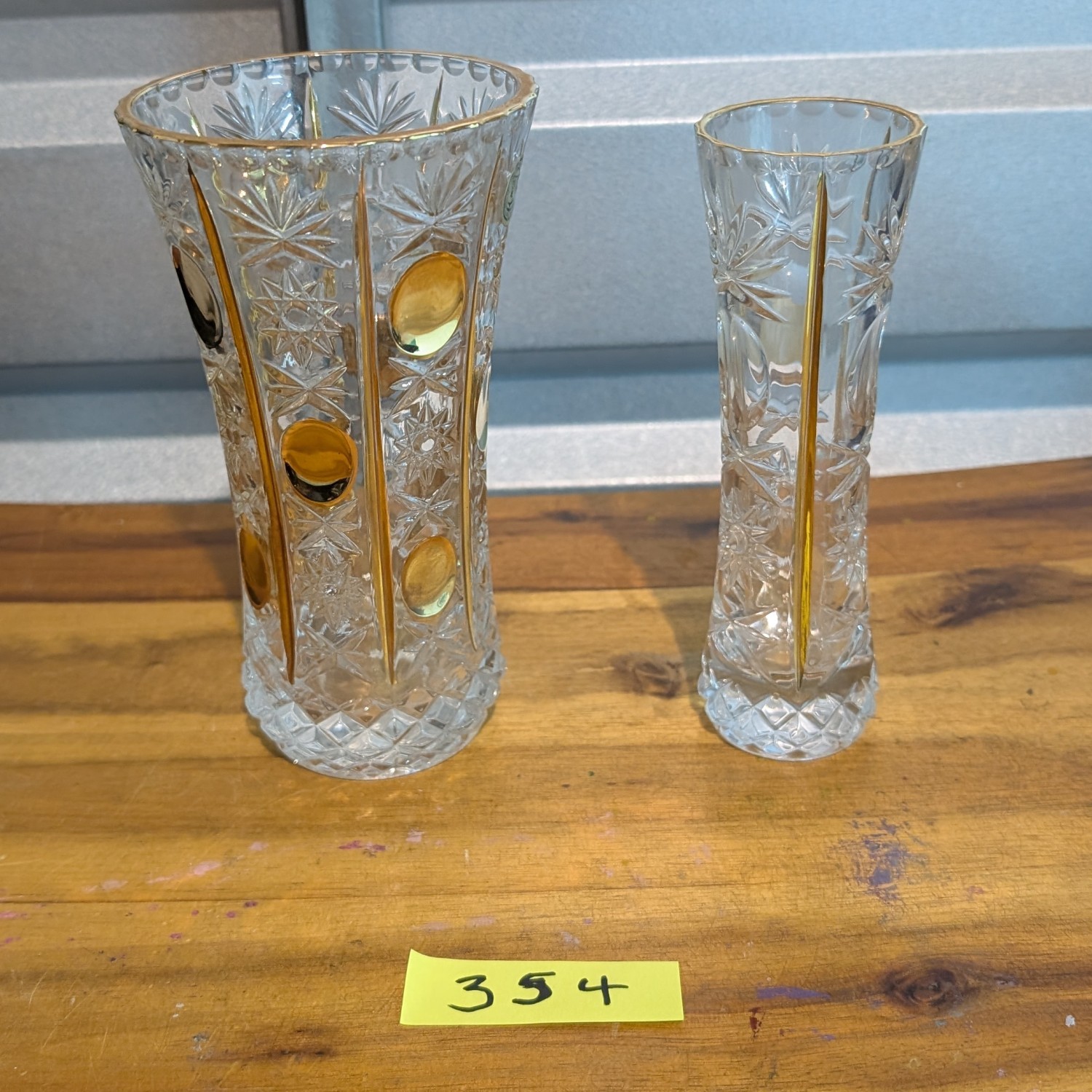 Crystal glasses golden enamel - set of 2 - Made in Italy 