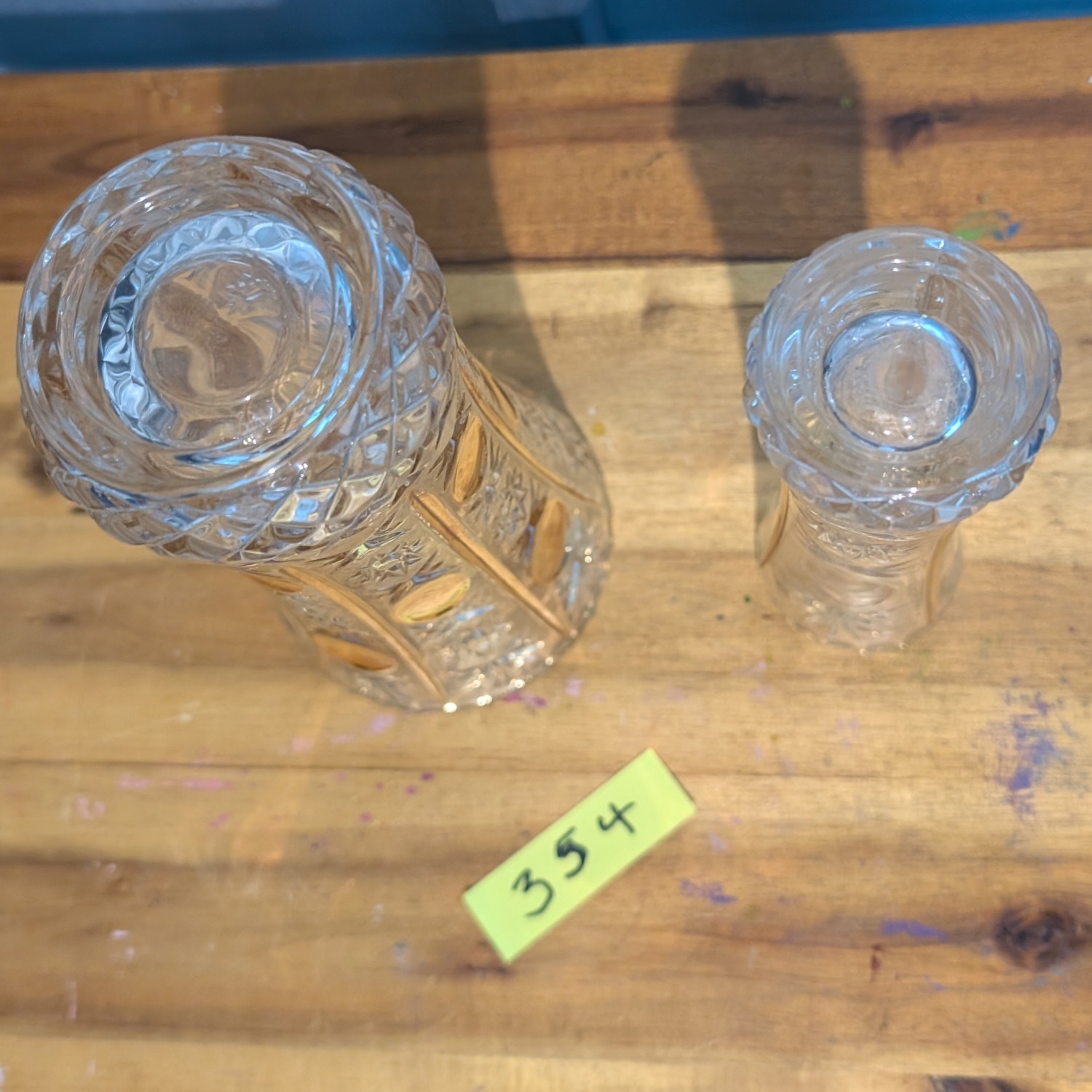 Crystal glasses golden enamel - set of 2 - Made in Italy 