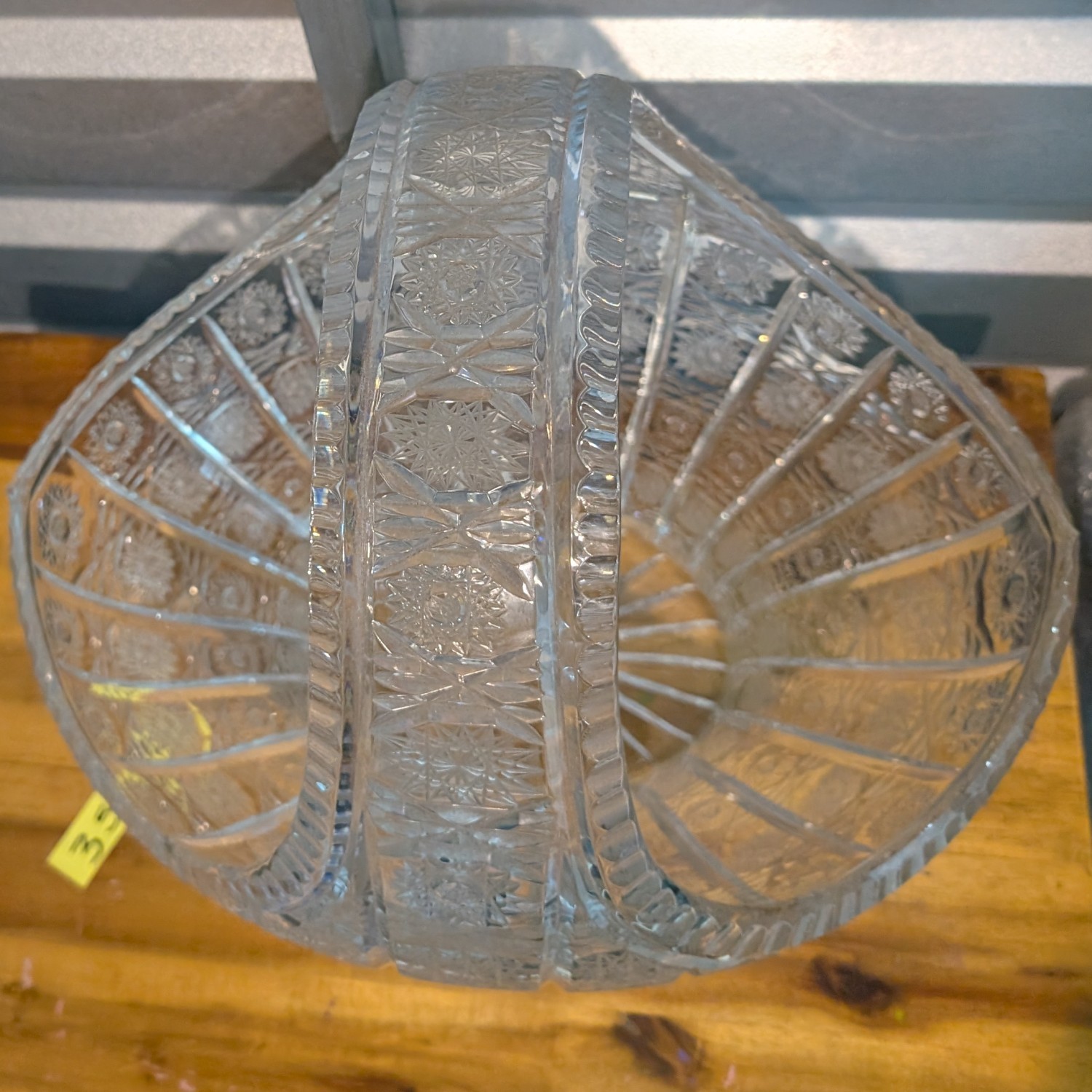 Vintage Queens Lace Cut Crystal Bohemian Cut Basket