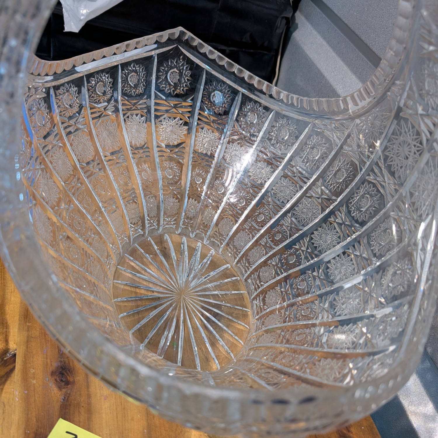 Vintage Queens Lace Cut Crystal Bohemian Cut Basket