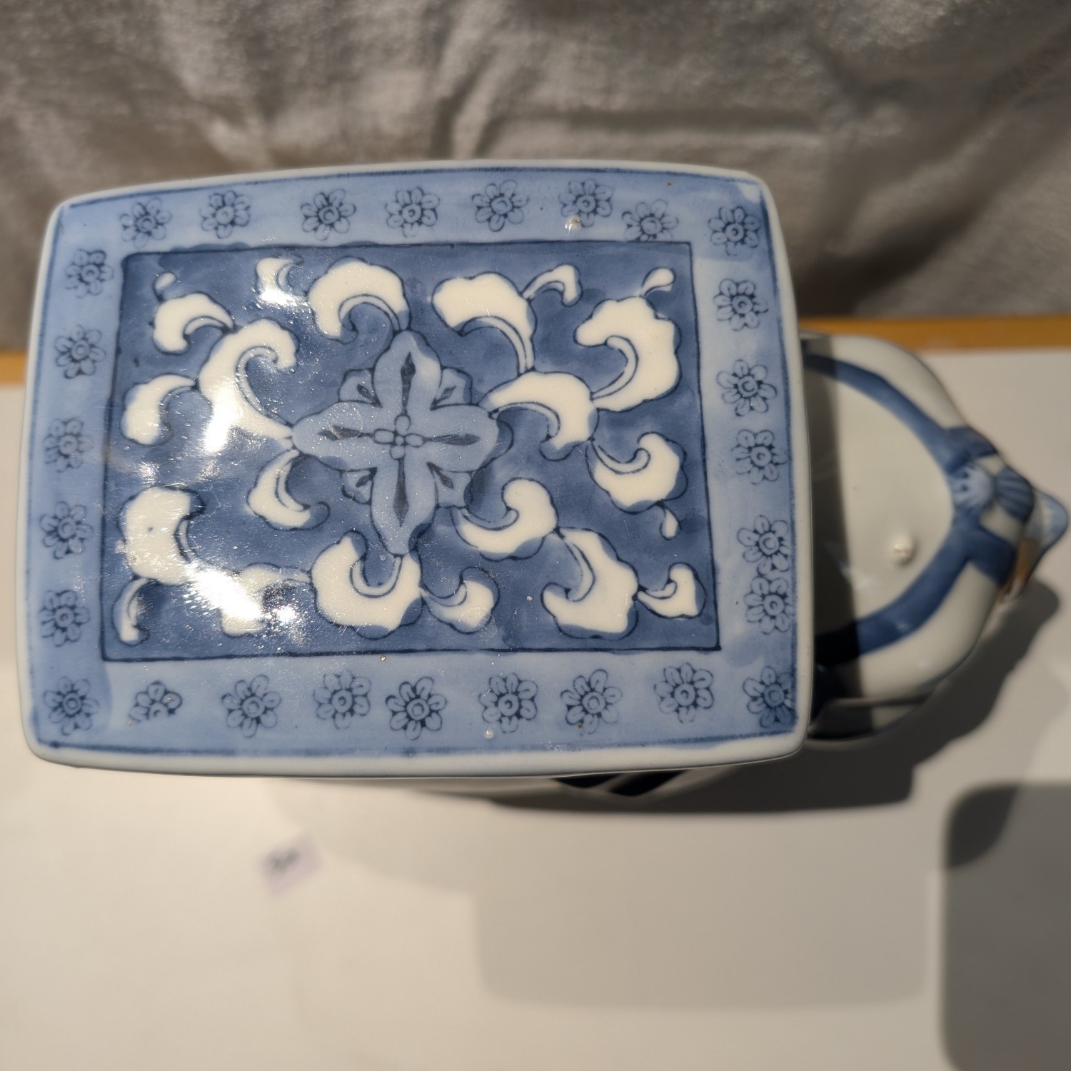 Vintage Chinese Blue & White Porcelain Elephant Plant Stand