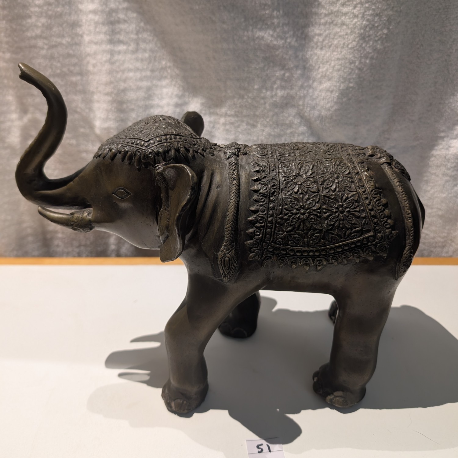 Vintage solid brass elephant statue
