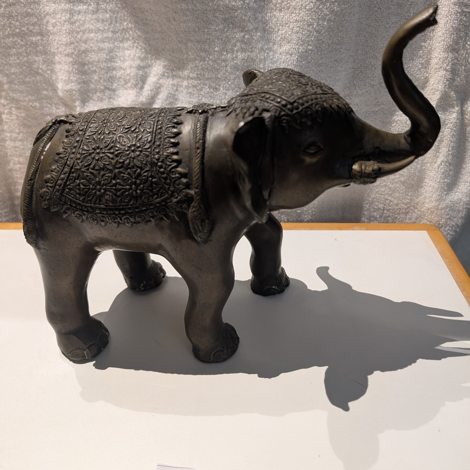 Vintage solid brass elephant statue