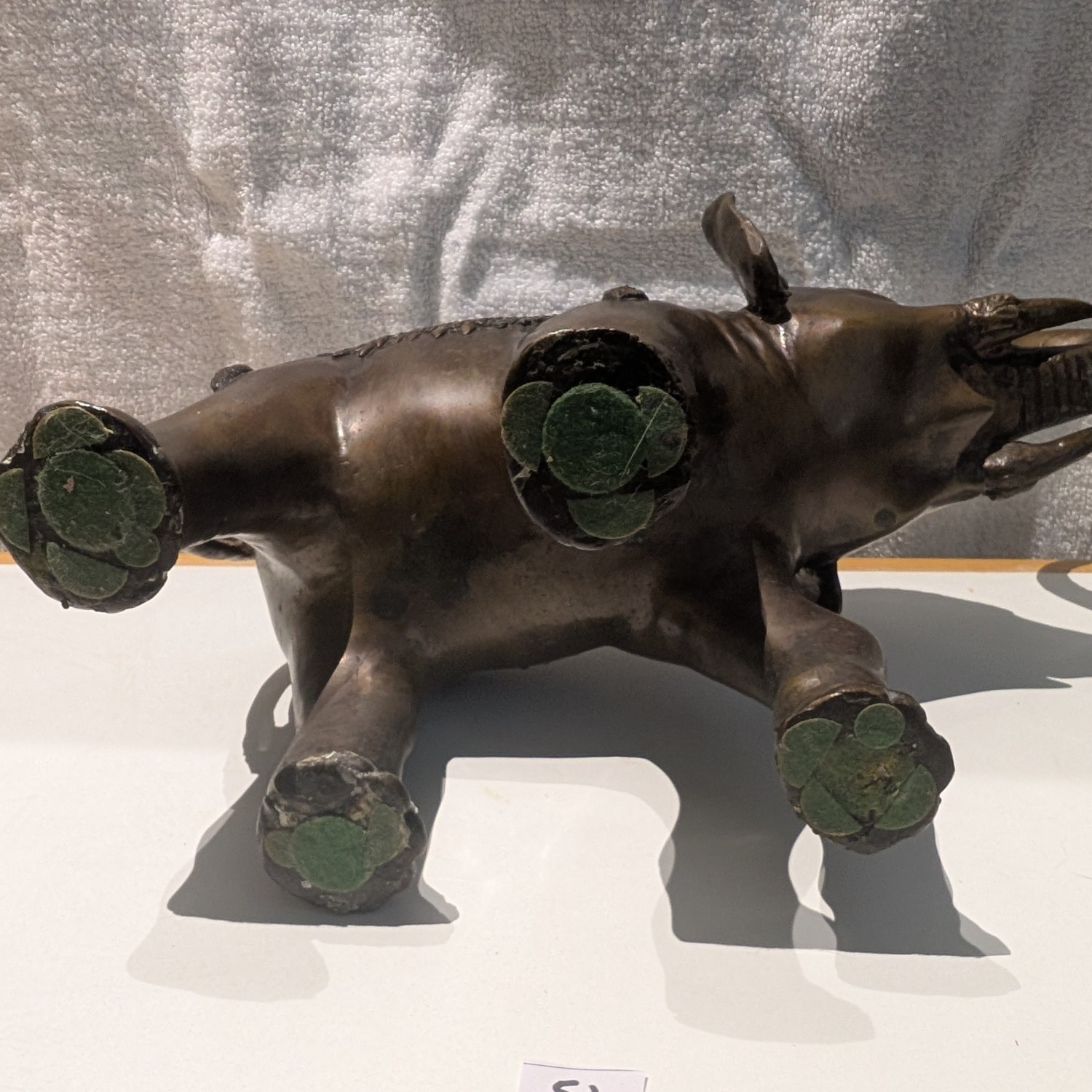 Vintage solid brass elephant statue