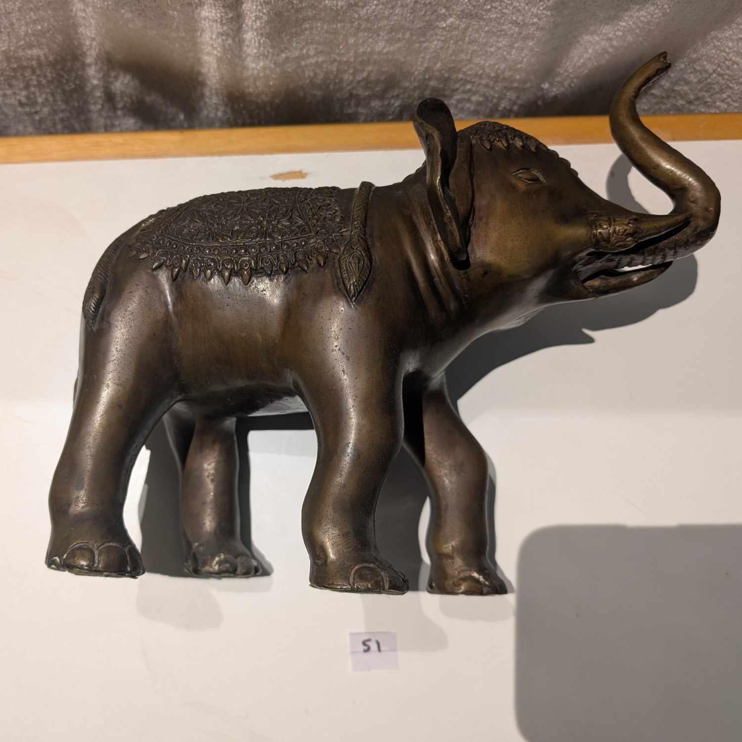 Vintage solid brass elephant statue