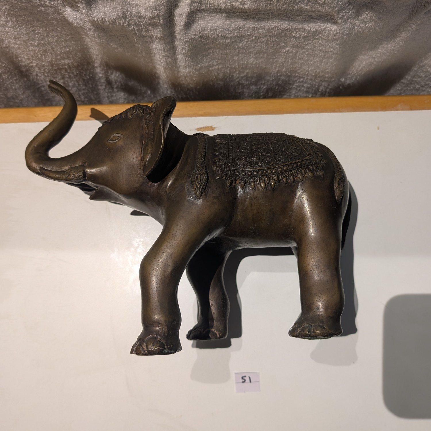 Vintage solid brass elephant statue