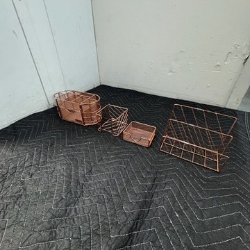 Office Almighty Rose gold desk organizer accessories set