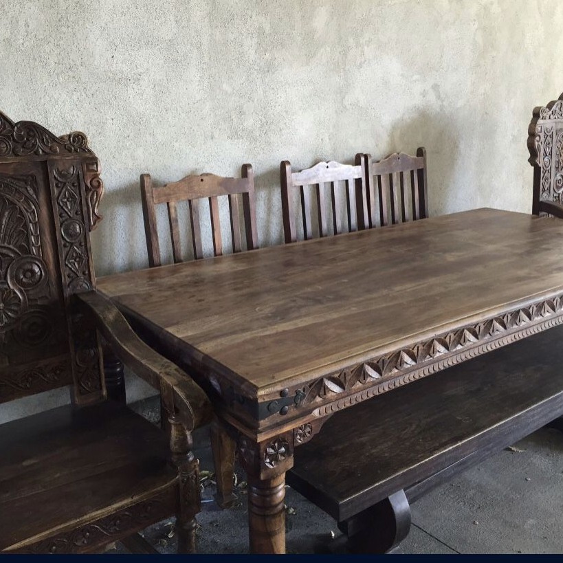 Amazing one of a kind  solid wood HAND CARVED TABLE 