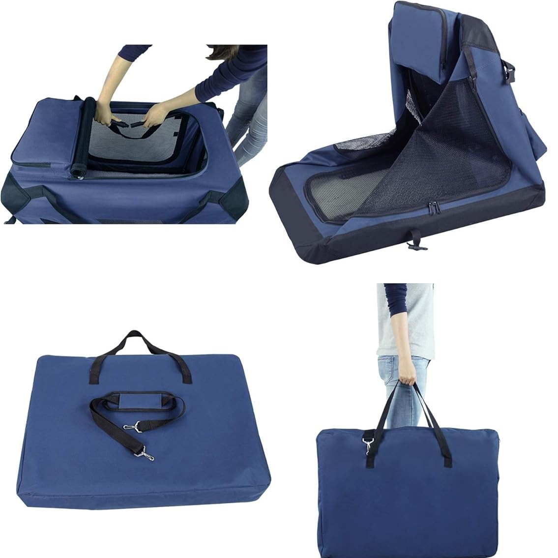    EliteField 3-Door Folding Soft Dog Crate with Carrying Bag