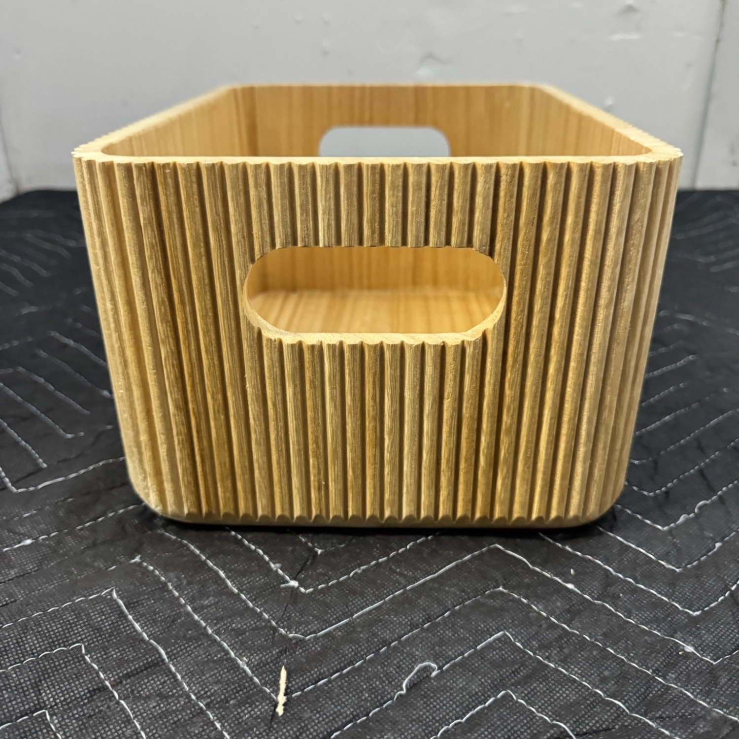  4 qty Horderly Wooden Ribbed Bins – Natural