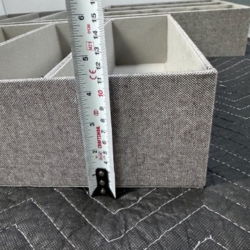 The Container Store Cambridge Grey Linen Storage Bins - qty 6