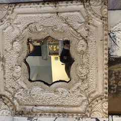 Antique ceiling tin frame mirror