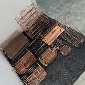 Office Almighty Rose gold desk organizer accessories set