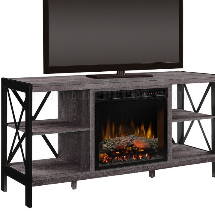 New Barnwood Media Console with Electric Fireplace