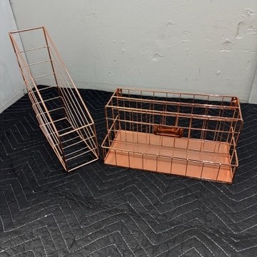 Office Almighty Rose gold desk organizer accessories set