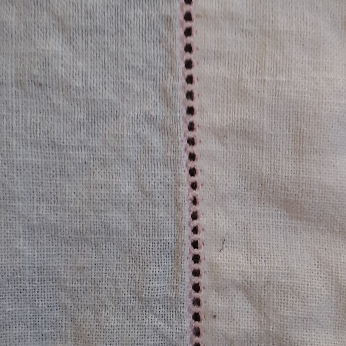 Vintage Floral Embroidered Linen Coverlet