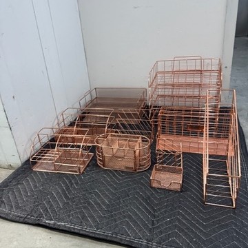 Office Almighty Rose gold desk organizer accessories set