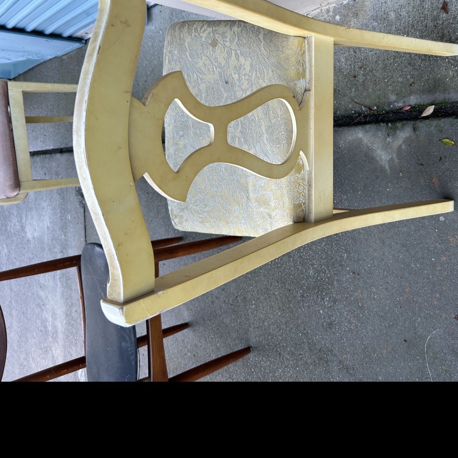 Blue upholstered chair