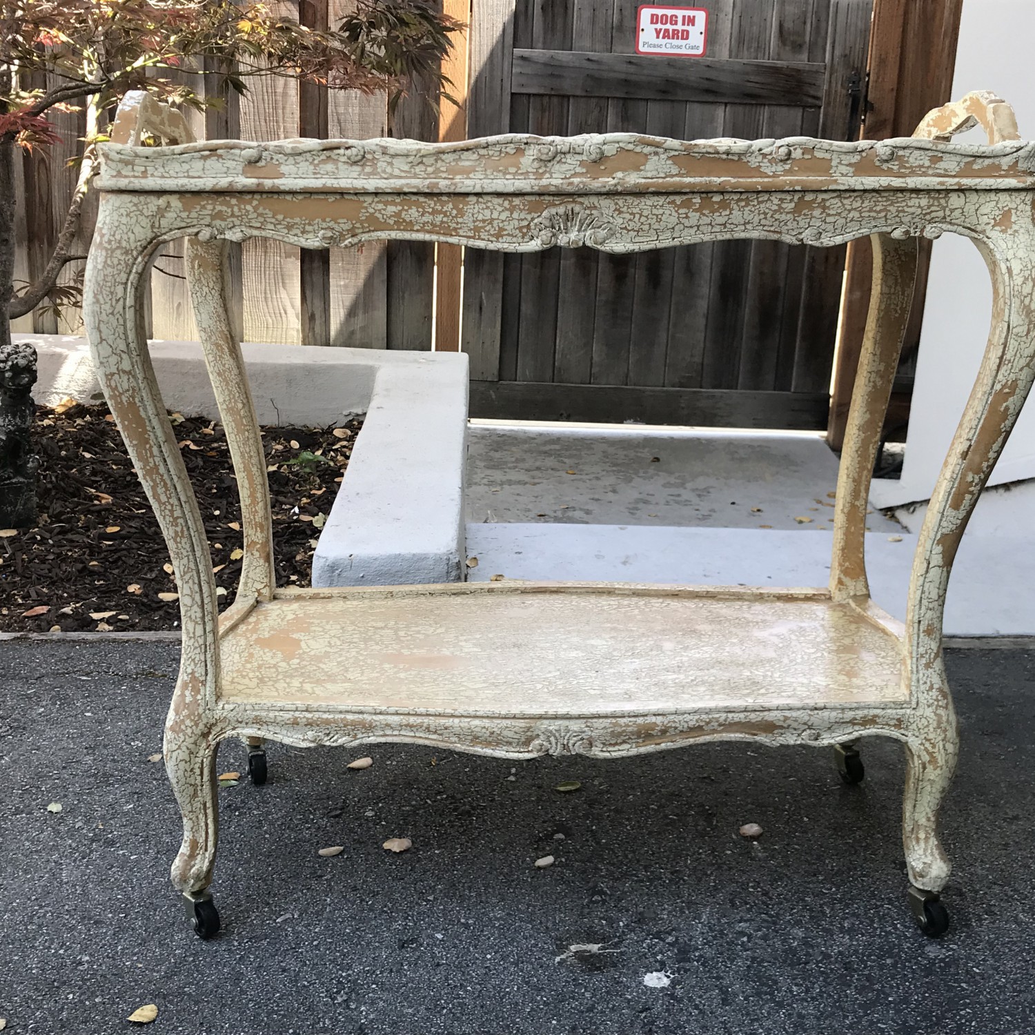 KRACKLE TEA CART WITH REMOVABLE TRAY