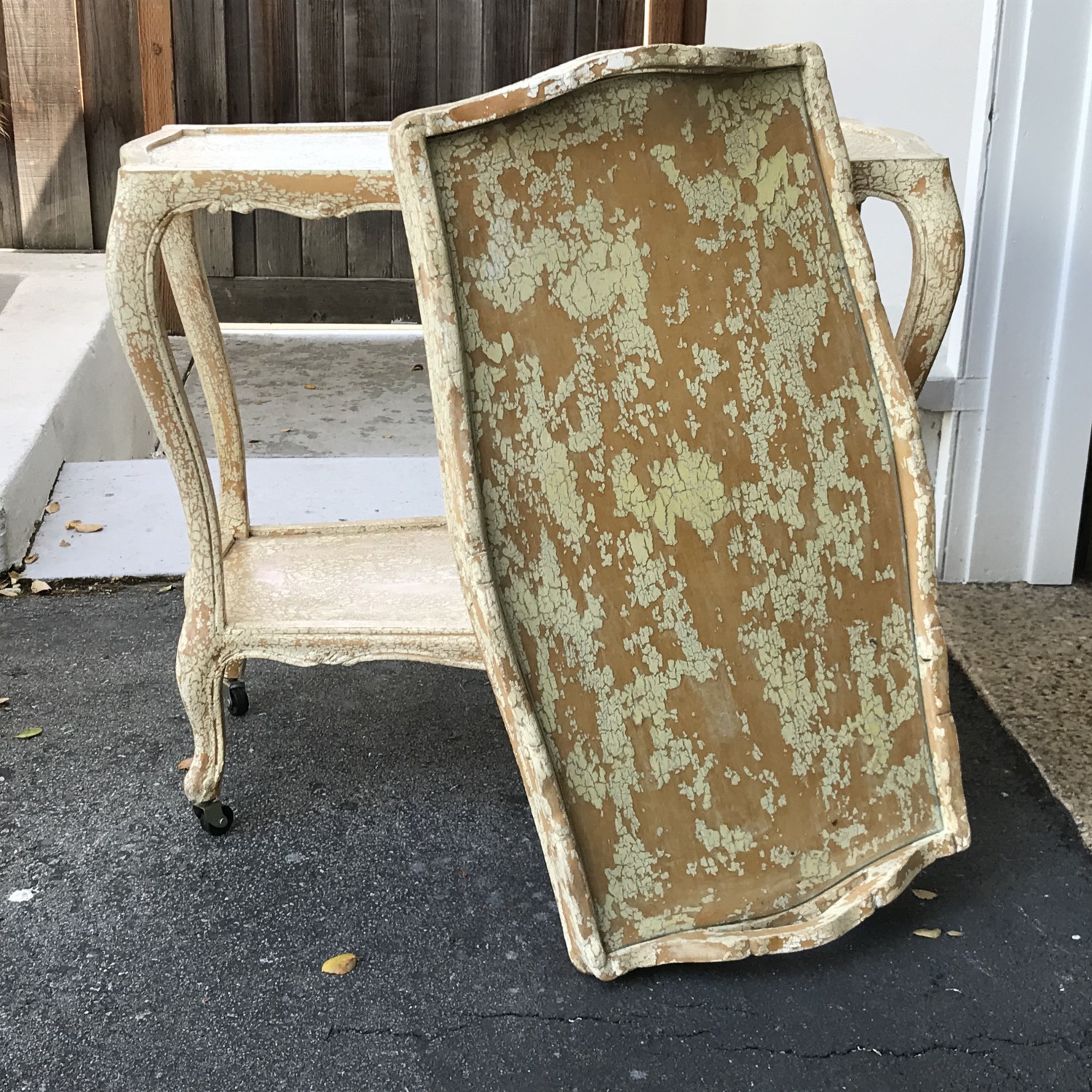 KRACKLE TEA CART WITH REMOVABLE TRAY