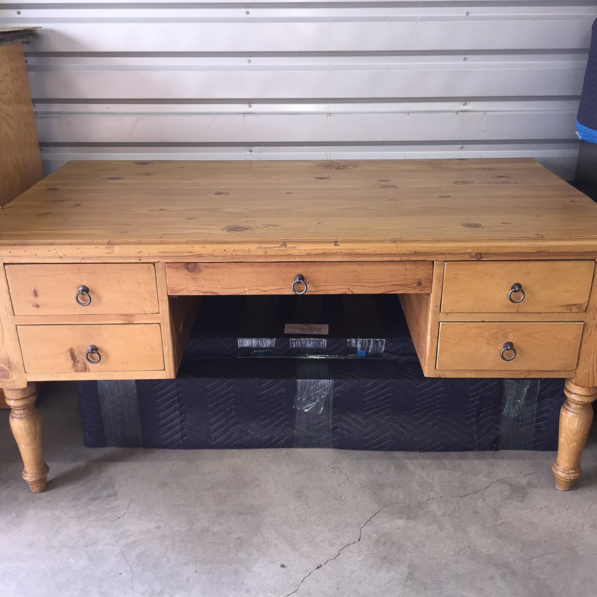 Oversize Handmade Knotty Pine Desk BuyStorageFinds